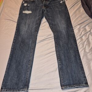 Abercrombie & Fitch Men's Dark Blue Straight Jeans 36x32 In Great Condition